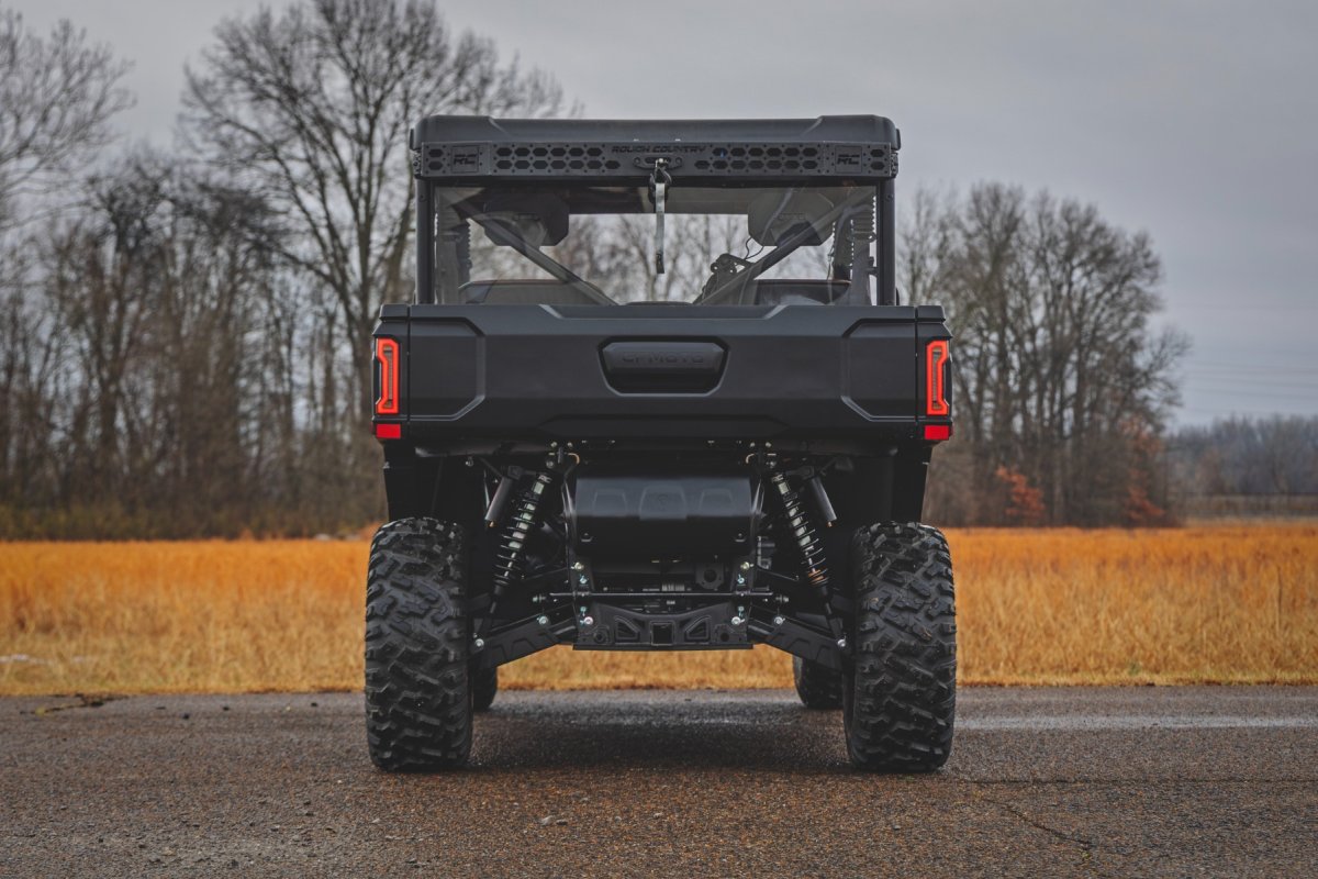 CFMOTO UFORCE U10 Pro Coilover Suspension Kit - Rear - Rough Country - Vertex, Adjustable (16-stage), Monotube, Nitrogen-Charged, 0-2 in Lift